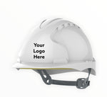JSP The All-New EVO2 Vented White Safety Helmet - One Touch Slip Ratchet Harness - [JS-AJF030-050-100]